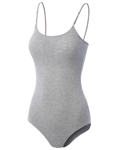 LE3NO Womens Fitted Sleeveless Bodysuit with Stretch