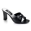 3 1/4 Inch Sexy Leather Shoe Low Heel Shoe Square Heel Knotted Slide Black White Tan CLEARANCE