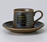 天目コーヒー碗皿 【美濃焼 コーヒーカップ&ソーサー】 / お楽しみグッズ(キッチン用品)付きセット