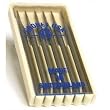 6 Grobet USA Carbon Steel Cone Square Cross Cut Bur
