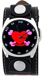 Inferno Red Yellow Flames Trendy Design Round Steel Black Case Biker Motorcycle Red Yellow Flame Print Black Leather Band Wrist Watch