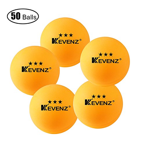 KEVENZ 3-Star 40mm Table Tennis Balls, ( 12 or 25 or 50 or 100-Pack,Orang and White,Ping-Pong,K1,K2,K3)