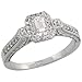 14k White Gold Octagon-shaped Diamond Solitaire