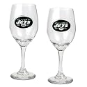 NIB New York Jets NFL 2pc Team Wine Glass Cup Set