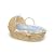 Badger Basket Company Natural Baby Moses Basket with Hood - Blue Gingham Bedding