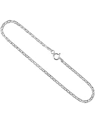 Sterling Silver Italian Flat Mariner Chain Necklaces & Bracelets 2.1mm Nickel Free, sizes 7 - 30 inch
