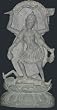 Kali Statue Adi Shakti Ma Kali Carved Gray Stone Sculpture 12"