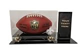 New Orleans Saints Deluxe Football Display with Ticket Holder (Up to 2 5/8" X 7 1/8" Ticket) - NFL Football Tickets