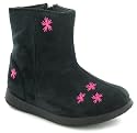 Lulu Too "Kiska" Girls Zip Up Ankle Boots With Embroidered Stars - Black