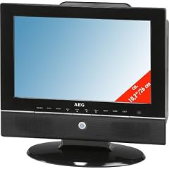 AEG CTV 4894 Tragbarer 25,9 cm (10,2 Zoll) 16:9 LCD-Fernseher (DVD-Player, DVB-Tuner, Kartenleser, USB 2.0) schwarz