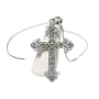 White Gold Plated Cross Crystal Necklace