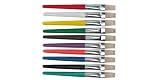Charles Leonard Brushes, Stubby Flat, Green, Black, Blue, Red, Turqouise, Orange, Purple, Yellowl, White, Brown, 10/Set (73290)