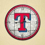 Texas Rangers 12 Art Glass Clock