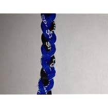 Titanium Germanium Tornado Baseball Necklace - 20" Royal Blue/black