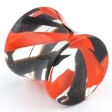 One Acrylic Double Flared Ultraviolet Tornado Plug: 00g Red / Black