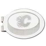 Calgary Flames Laser-Etched Money Clip - Hockey Puck Shape