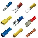 【ノーブランド品】50PCS　絶縁　リング　電気圧着　12-10awg電線　端子　コネクタ　イエロー
