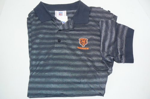 Chicago Bears Pin Striped Polo Shirt Size Medium