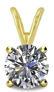 0.25tcw 14 Karat Yellow Gold Round Brilliant Cut Diamond Pendant with 18 Inch chain