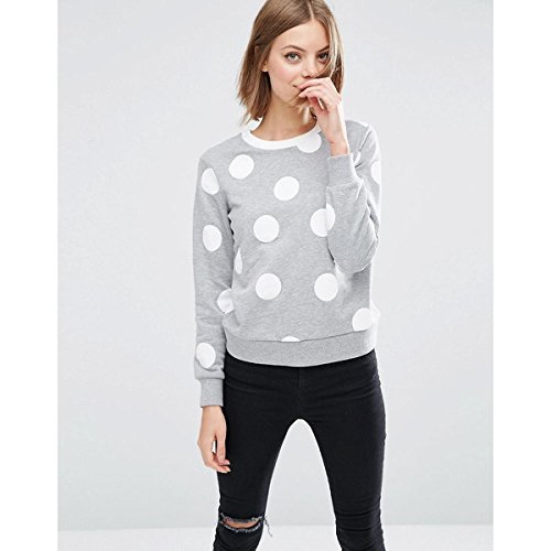 エイソス アウター パーカ＆スウェット ASOS Sweatshirt In Spot Print With Contr Greymarlwh [並行輸入品]