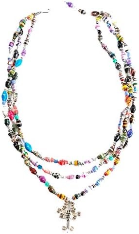 Inspired Tree of Life Recycled Paper Bead Jewelry - Fair Trade (3-Strand Necklace)
