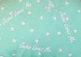 Mint Green Jesus Loves Me 100% Cotton Flannel Baby Fabric By the Yard Made in USA Christian