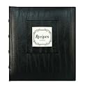 CR Gibson Pocket Page Recipe Book, Black Leather Initial Gourmet, 8.31-Inch by 9.38-Inch by 1-3/4-Inch