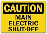 Caution Sign - Main Electric Shut-Off - 10 x 14 OSHA Safety Sign
