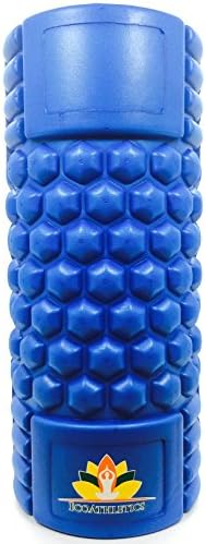 EcoAthletics 2 in 1 Foam Roller - FREE Video Tutorial - FREE Shipping - Professional Grade - Highly Durable and Versatile - 1 Year Warranty (Blue &amp; Black)