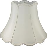 American Pride Lampshade Co. 19-78096920 Scallop Soft Tailored Lampshade, Shantung, Off-white