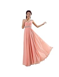 V-neck Chiffon Beaded Evening Dress 