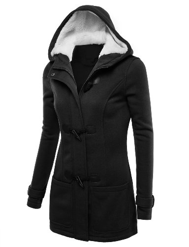 J.TOMSON Womens Toggle Hooded Coat w/ Pockets
