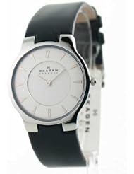 Skagen Leather Womens Quartz Watch 433LSLB1