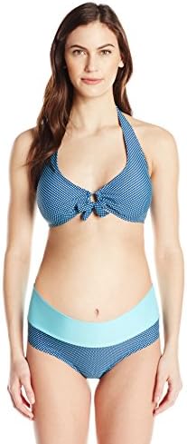 PregO Maternity Women's Maternity Dot Roll Waist Bikini