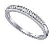 Ladies Petite 10k. White Gold Micro Pave Diamond Wedding Band " Size 7 "