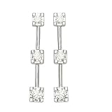 3 Diamond Earrings 1/2 ct. in 14K White Gold