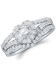 Heart Diamond Engagement Ring Wedding Bridal Set 14k White Gold 3 4 Ct, Size... by 