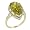 10k Yellow Gold Pear Shaped Olive Quartz and Diamond Ring, Size 7
