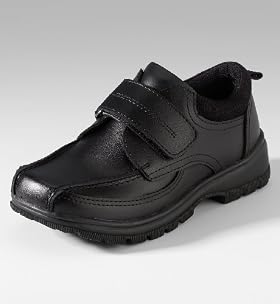 Younger Boys Wide Fit Scuff Resistant Riptape School Shoes