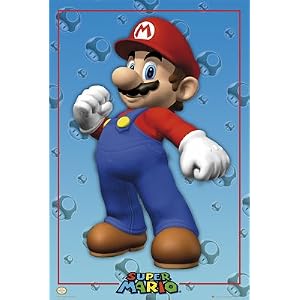 Nintendo (Mario) White Wood-Mounted Video Game Poster Print - 24