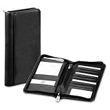 Samsill 32201 Samsill Zippered Passport Wallet, Credit/ID Card Holder, 9-3/4 x 5, Black