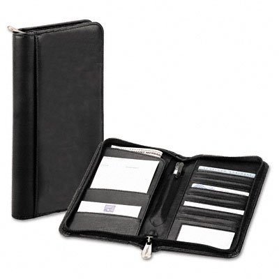 Samsill 32201 Samsill Zippered Passport Wallet, Credit/ID Card Holder, 9-3/4 x 5, Black