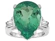 14K White Gold Emerald and Diamond Ring