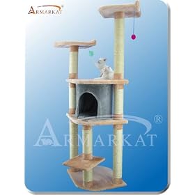 A6401 Almond Grey Pet Furniture Tower Cat 6 level condo tree by Armarkat