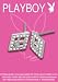 PLAYBOY DIAMOND CZ OUT LINE STUD WITH BUNNY HEAD SILVER EARRING