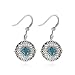 Sterling Silver Celtic Square-Shaped Blue Topaz Earrings