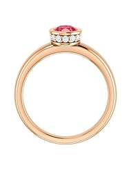 10K Rose Gold 7.00x5.00mm Oval Cut Pink Spinel and Diamond Ring -- LIFETIME WARRANTY