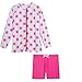 SwimZip Girls Long Sleeve Rash Guard Swim Shorts Set with UPF 50+