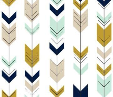 Changing Pad Cover in Navy, Gold, and Mint Arrows