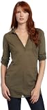 Splendid Womens Contrast 3/4 Sleeve Shirt